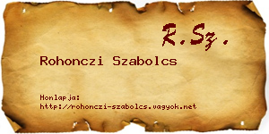 Rohonczi Szabolcs névjegykártya