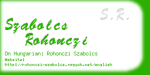 szabolcs rohonczi business card